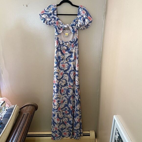 Agua Bendita Blue and Pink Floral Maxi Dress - Picture 10 of 13